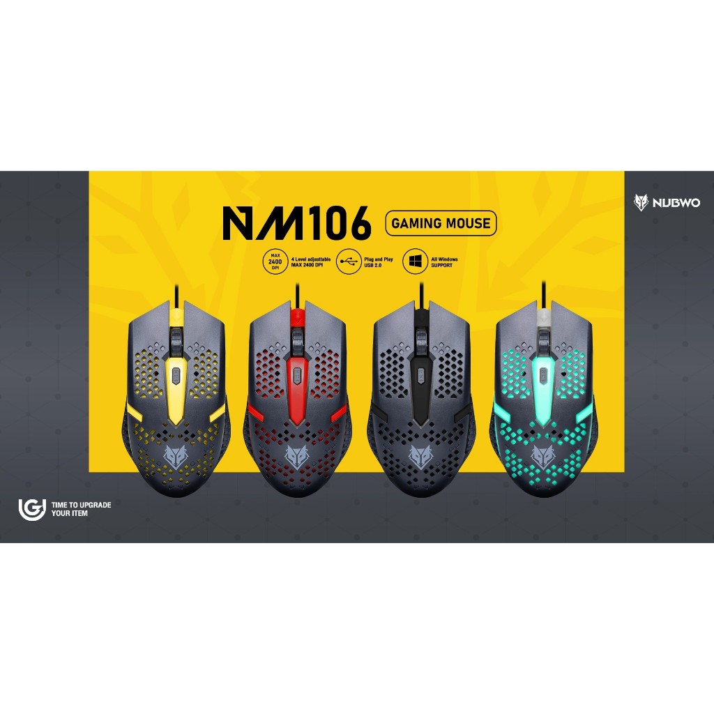 เมาส์เกมมิ่ง NUBWO รุ่น NM106 ไฟแบบ LED สวยงาม ชัดเจน