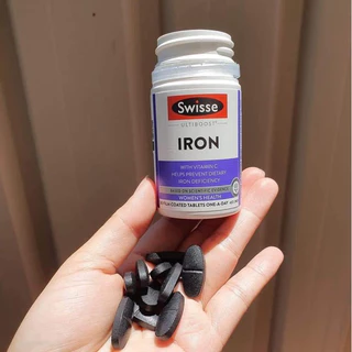 Swisse Ultiboost Iron 30 เม็ด ธาตุเหล็ก (รุ่นผสม สไปรูลิน่า อ่อนโยนกระเพาะ) ออสเตรเลีย