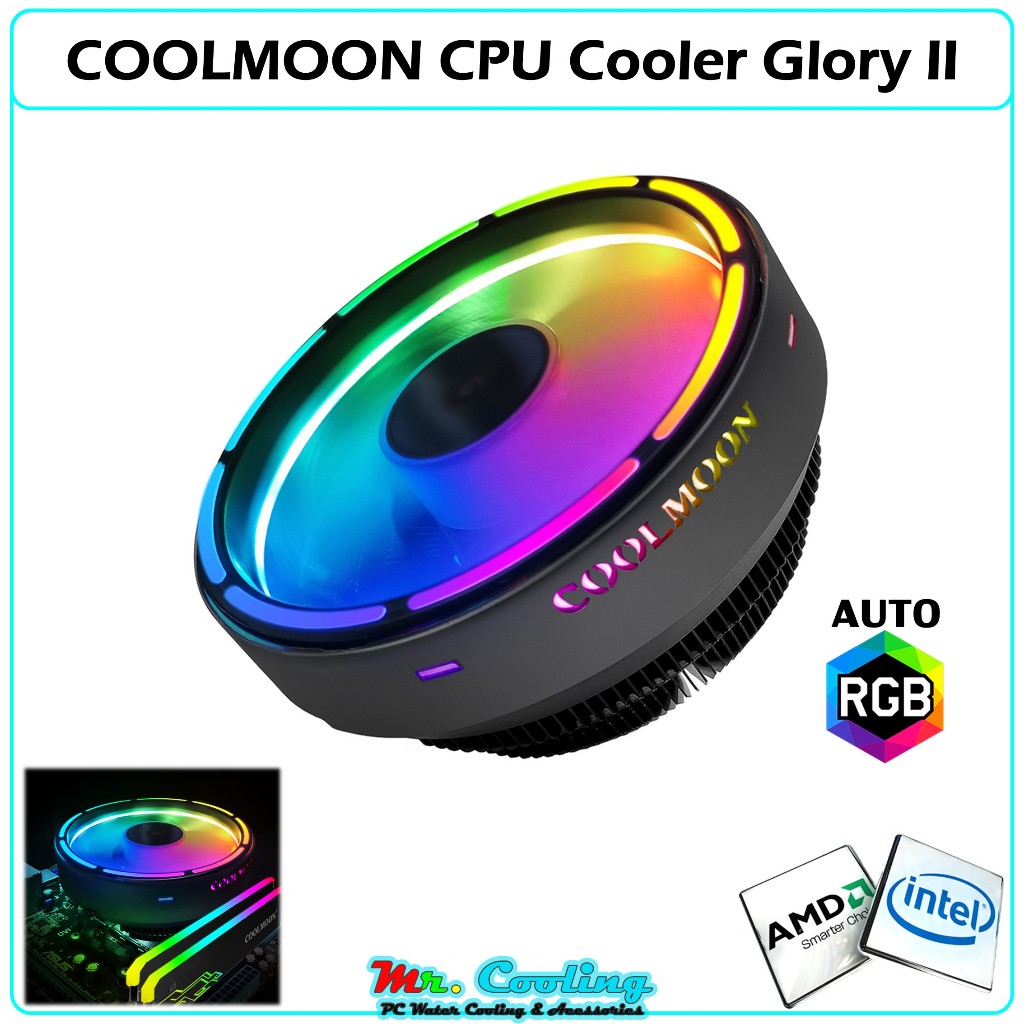 GLORYII CPU Cooler ฮีทซิงค์ระบายความร้อนCPU รองรับ intelและAMD ระบบไฟ Auto RGB