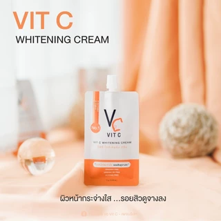 (กล่องx10) วิตซี น้องฉัตร ครีมวิตซี ซอง 7 กรัม VC VIT C WHITENING CREAM