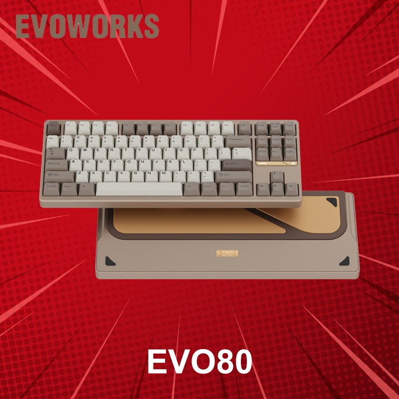 คีย์บอร์ดไร้สาย Evoworks EVO80 (ภาษาอังกฤษ) ประกันศูนย์ 1 ปี