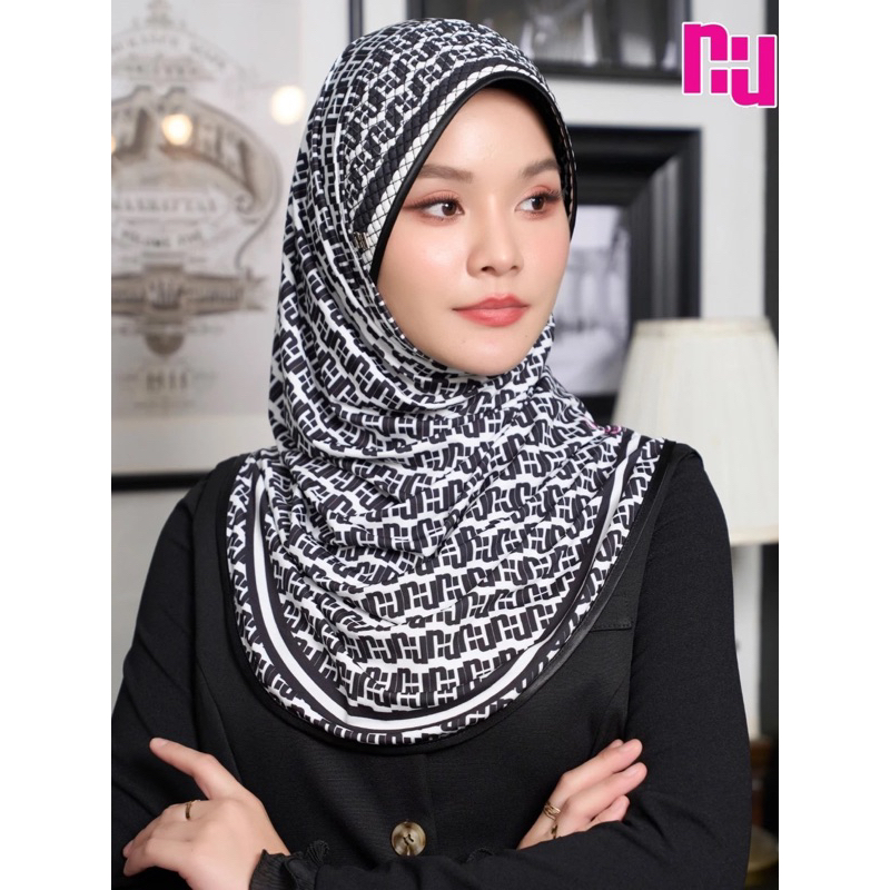 NUNUH ICON II ผ้าคลุมผมฮีญาบมุสลิมแบบสวมสำเร็จ ทรงฟองน้ำตาราง