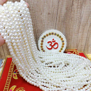 MT-BD6C สร้อยลูกปัดมุก สีครีมมุก 8 มิล กลาง ยาว 108 เม็ด ถวายแด่ เจ้าแม่กวนอิม สิ่งศักดิ์สิทธิ ทั้งปวง