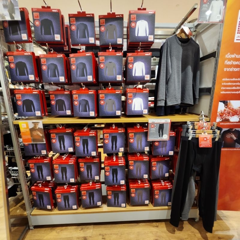 ใส่ที่ 10 ถึง -20 องศา รับหิ้วของแท้ Uniqlo ผู้ชาย เสื้อและกางเกง HEATTECH ULTRA WARM ใส่ในอุณหภูมิ 10 ถึง -20 องศา