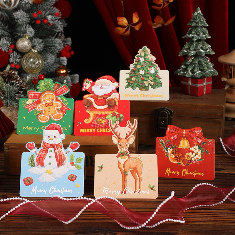 (แบบCL1) การ์ดอวยพร การ์ดคริสมาสต์ ปีใหม่ Christmas Card เทศกาล การ์ดสำหรับร้านเค้กร้านดอกไม้ การ์ดอวยพรราคาถูก