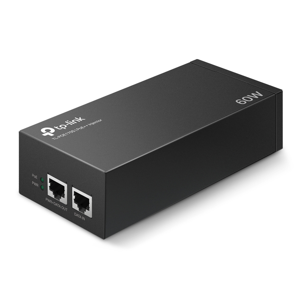 TP-LINK TL-POE170S PoE++ Injector 2 Gigabit ports Complies with IEEE802.3af/at/bt* standards, suppli