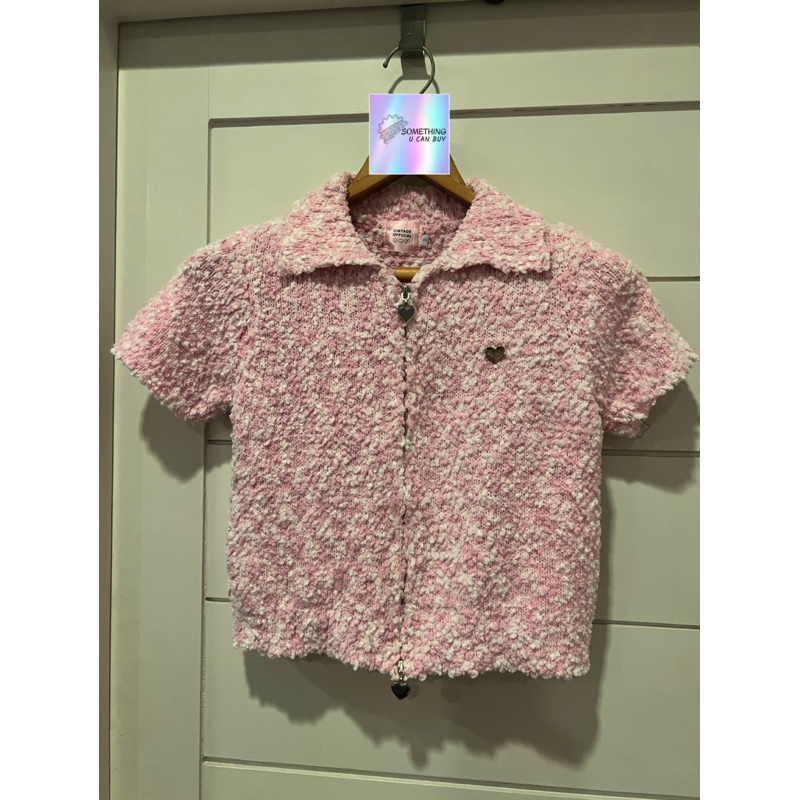 ส่งต่อ cintage ครอปปก ซิป สองทาง mashmallow มือ1//ส่งฟรี