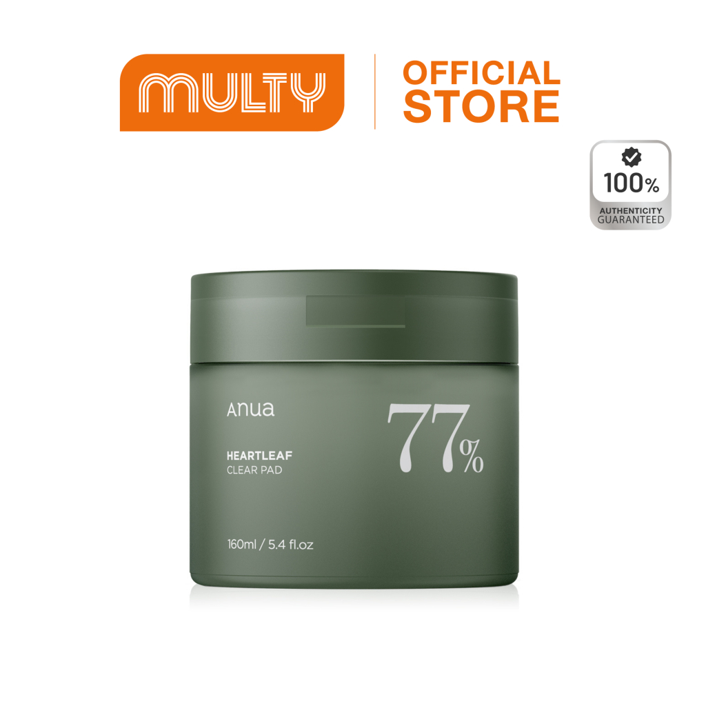 ANUA HEARTLEAF 77% CLEAR PAD 160 ML / 70 แผ่น   แผ่นเช็ดทำความสะอาดผิวที่สกัดจากHeartleaf
