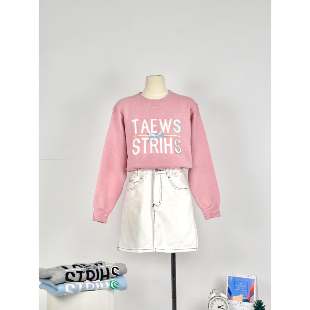 Sweetie Sweater เสื้อไหมพรมแขนยาวสุดคิ้วท์ (พร้อมส่ง)
