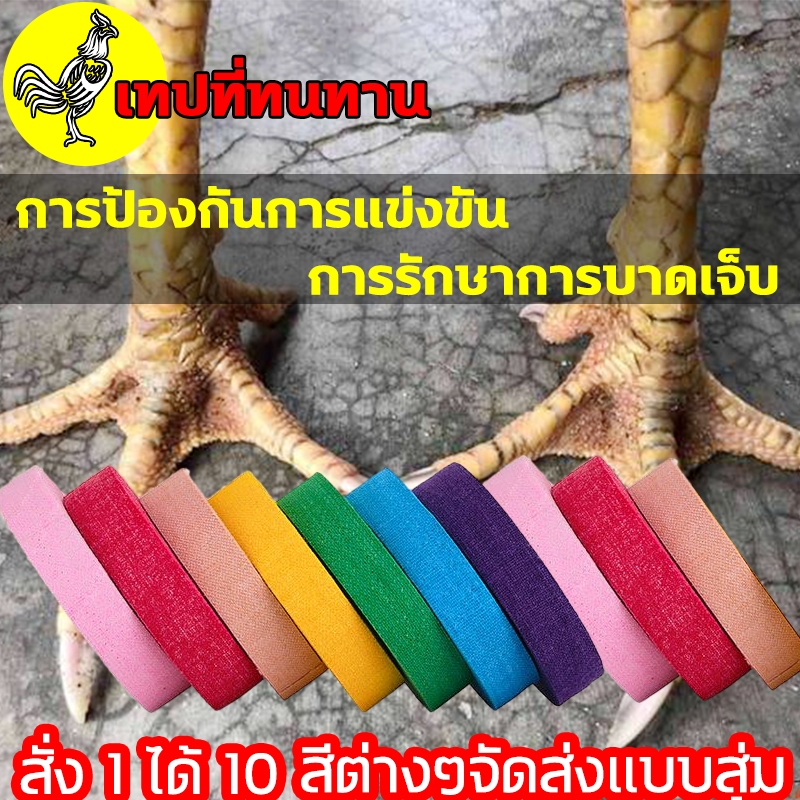 เทปพันตอไก่ เทปที่ทนทาน สั่ง 1 ได้ 10 เทปพันตอไก่ชน ใช้ซ้อมไก่ ลดการบาดเจ็บ เทปพันเดือยไก่ชน