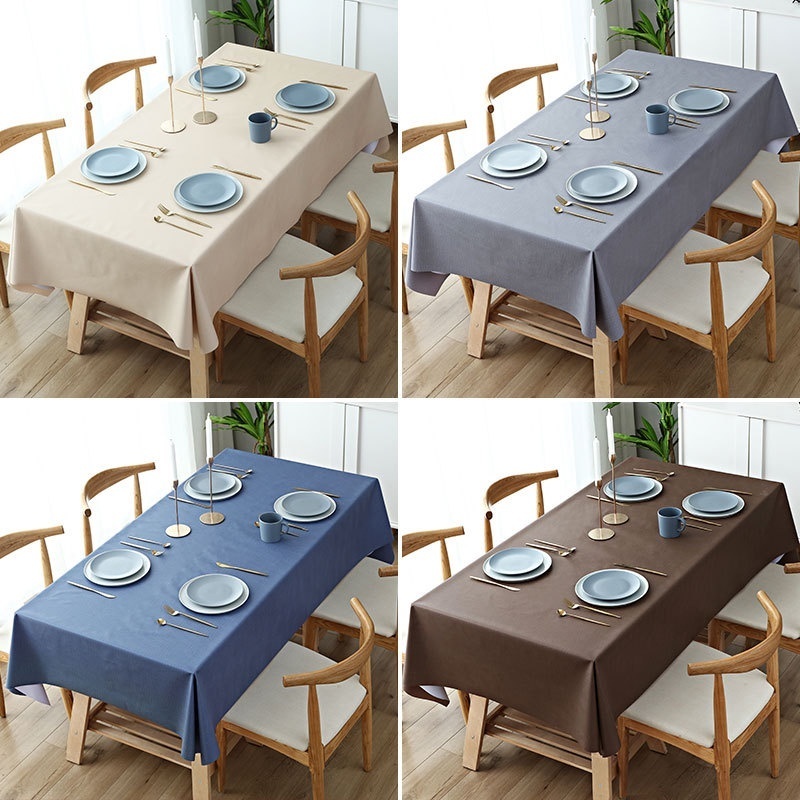 ส่งจากไทย! PVC ผ้าปูโต๊ะ ผ้าคลุมโต๊ะ กันน้ํา กันน้ํามัน สไตล์นอร์ดิก สีทึบ สําหรับตกแต่งห้องครัว