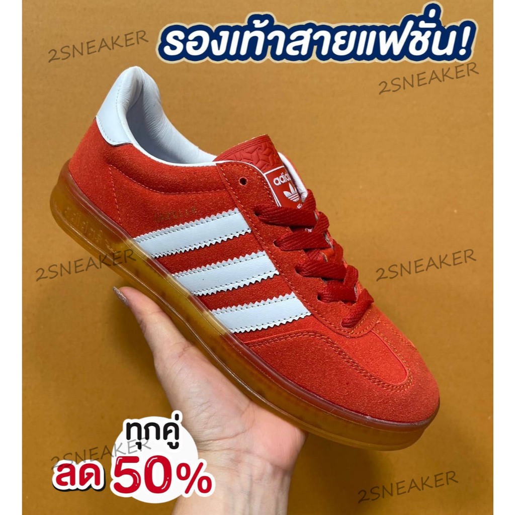 รองเท้าผ้าใบAdd Gazelle Bold Red สีแดง แฟชั่นทันสมัย สำหรับผู้ชายและผู้หญิง