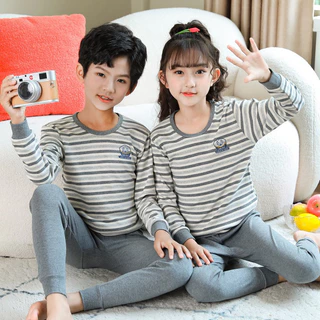 ชุดนอนเด็ก ชุดนอนเด็กโต ชุดนอนเด็กเล็ก ชุดนอนแขนยาวผ้าCotton(มีไซร์100-160)