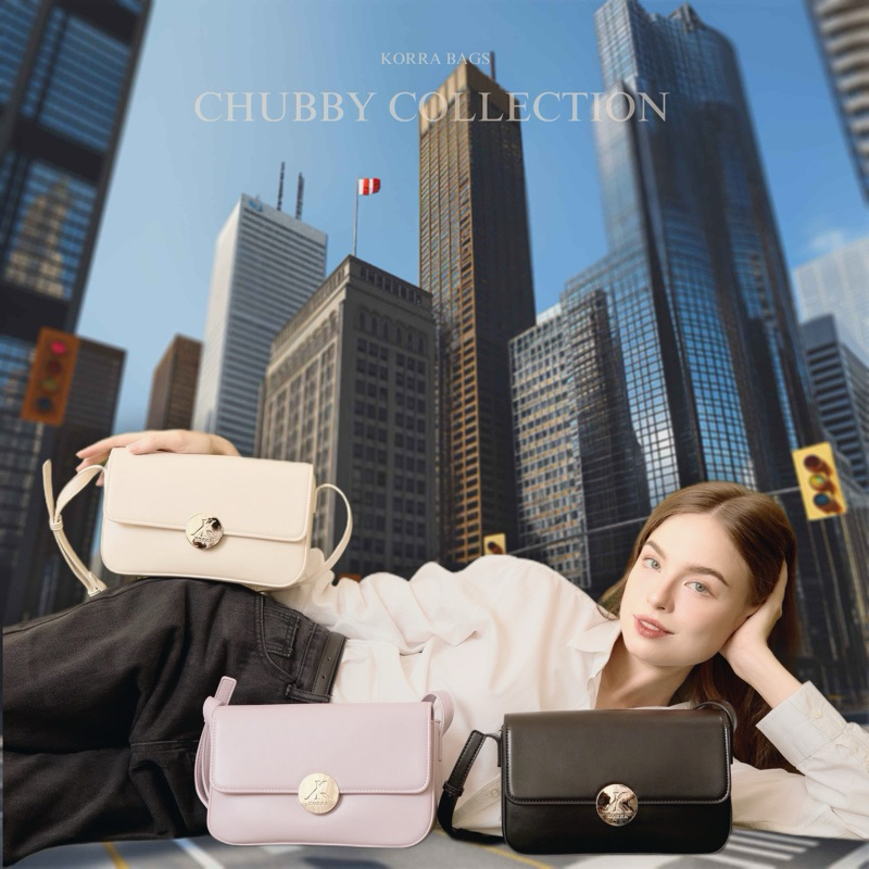 KORRA CHUBBY BAG ชับบี้ กระเป๋าสะพายไหล่ ทรงคลาสสิค หนังพียูพรีเมี่ยม สายปรับได้ 3สี