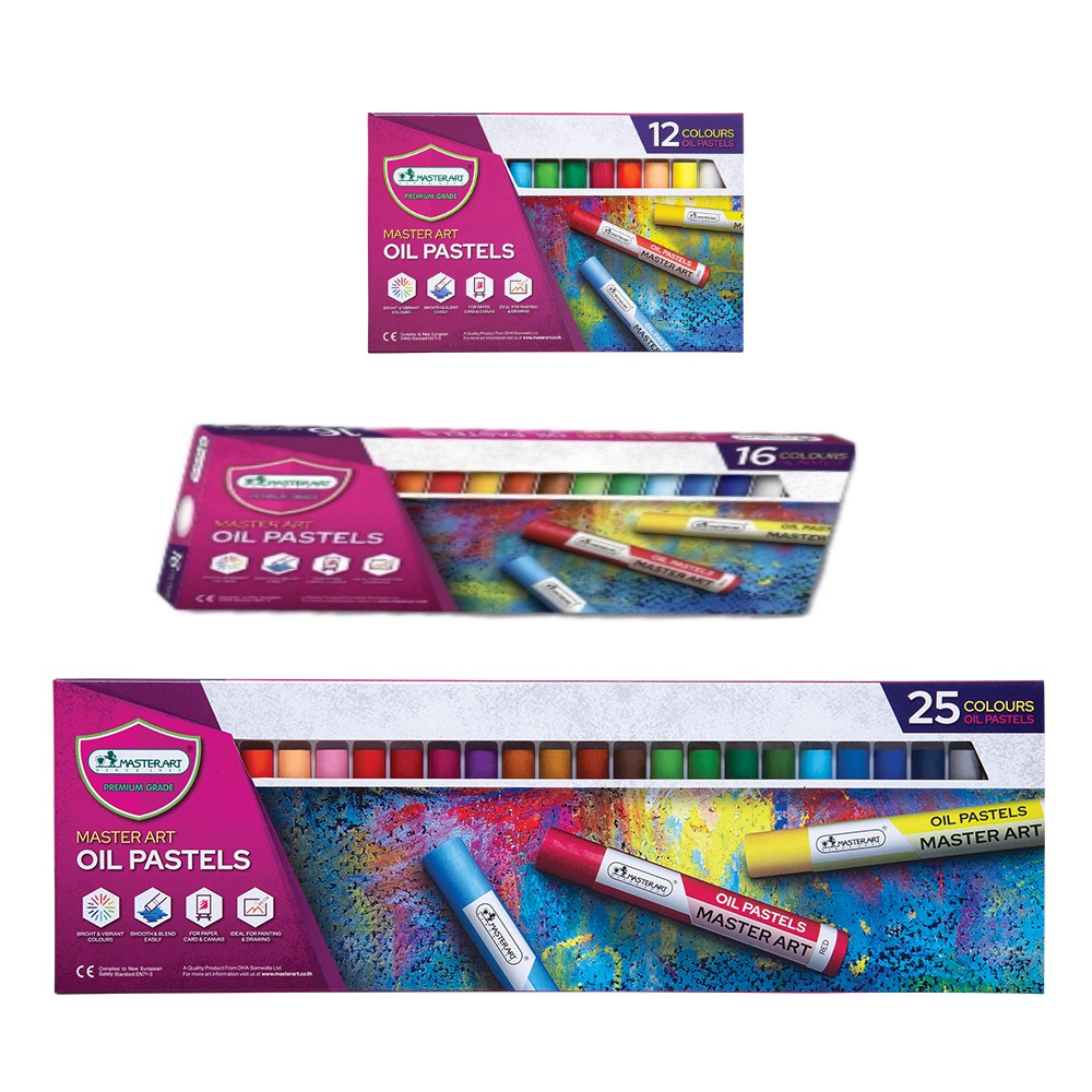 สีชอล์กน้ำมัน มาสเตอร์อาร์ต  12 สี,16 สี และ 25 สี ( 1 กล่อง)