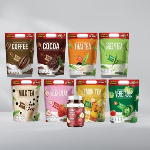 Cocoa Nine & Coffee Nine แพคเกจใหม่ น้ำชงไนน์ มี 8 รสชาติ 1 ห่อ มี 30 ซอง