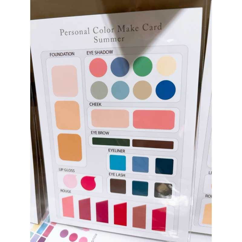 ส่งตรงจากญี่ปุ่น  แนะนำครบ แต่งหน้าให้สวยฉ่ำ ตรงฤดู การ์ดแนะนำสีเครื่องสำอาง ตามฤดูกาลประจำตัว