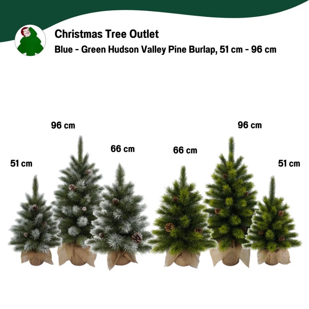 Christmas Tree | Blue - Green Hudson Valley Pine Burlap - ต้นคริสต์มาสเสมือนจริง ต้นคริสต์มาสขนาด (51 cm - 96 cm)