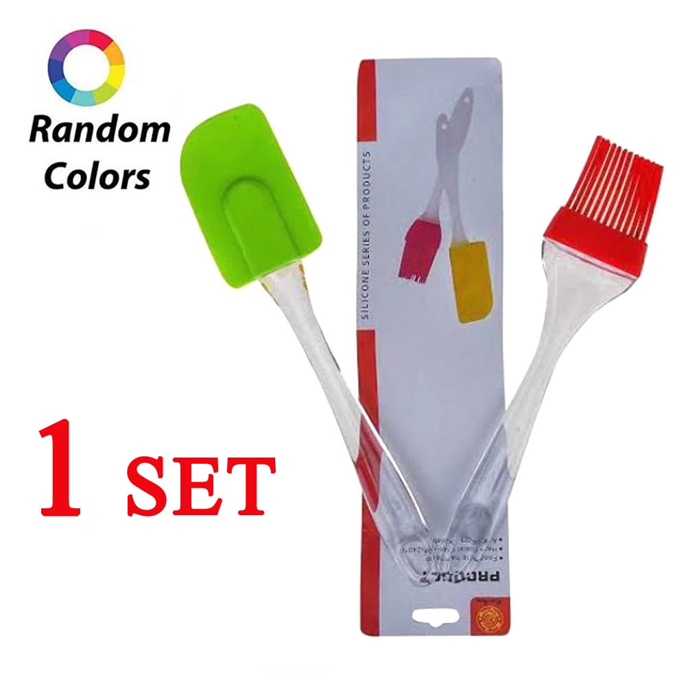 1 Set แปรงซิลิโคนสำหรับทาเนย และไม้พายสำหรับทำอาหาร ครัว แปรงทาขนม Silicon Oil Brush And Spatula For Cooking, Kitchen