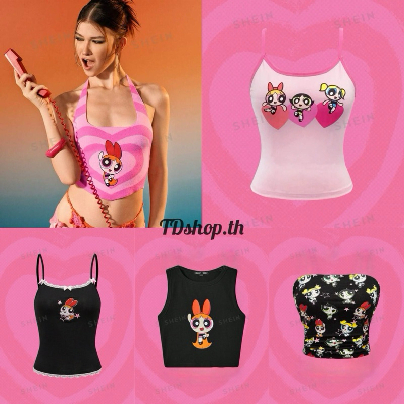 PRE-ORDER 7 วัน THE POWERPUFF GIRLS COLLECTION เสื้อกล้าม สายเดี่ยว เกาะอก| ลิขสิทธิ์แท้