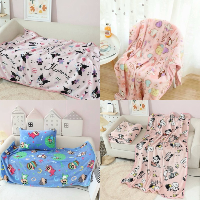 ผ้าห่ม ตุ๊กตาผ้าห่ม Sanrio (ขนาด1x1เมตร)