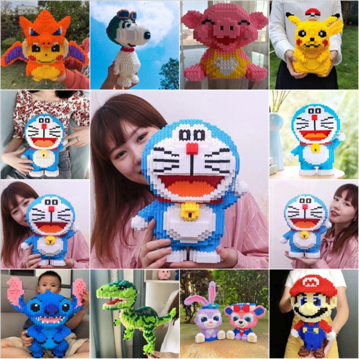 DIY ตัวต่อการ์ตูนขนาดใหญ่ โดราเอมอน ปิกาจู มาริโอ ความสนุกไม่รู้จบ ของเล่นที่เหมาะสำหรับเด็กและผู้ใหญ่