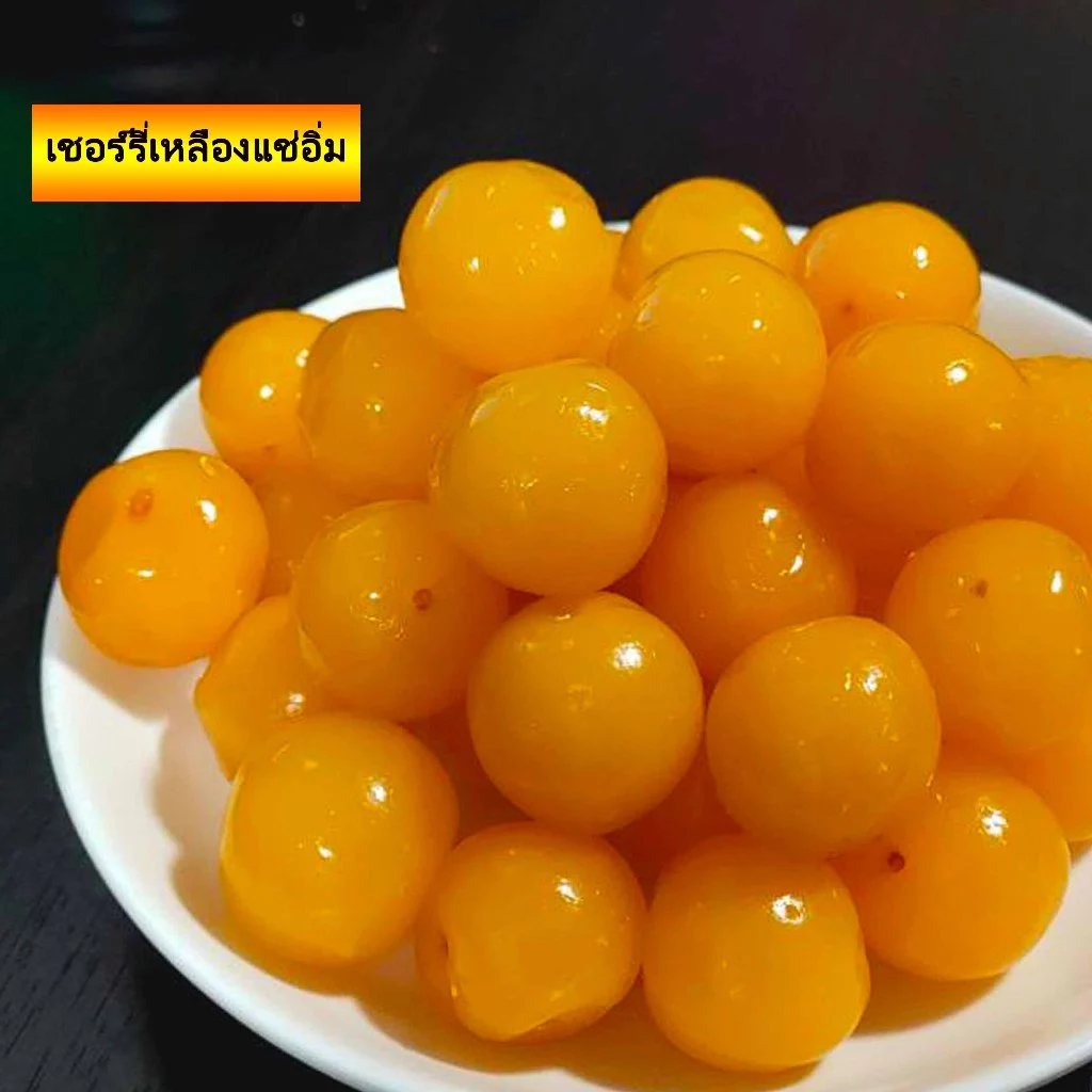 เชอร์รี่เหลือง เปรี้ยวหวาน อร่อยกลมกล่อม กรอบ เปรี้ยวน้อยกว่าเชอร์รี่แดง (ฟรีผงบ๊วยสำหรับ1000กรัม)