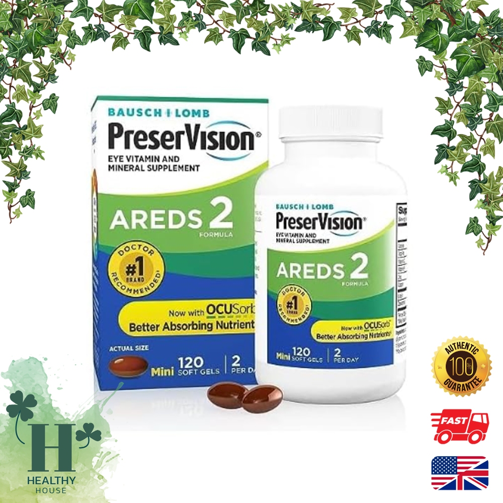 พร้อมส่ง BAUSCH + LOMB PreserVision Eye Vitamin & Mineral Contains Lutein C Zeaxanthin Zinc E