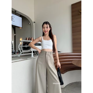 กางเกงขาบานนผ้าลิลลี่แต่งกระเป๋า🥰