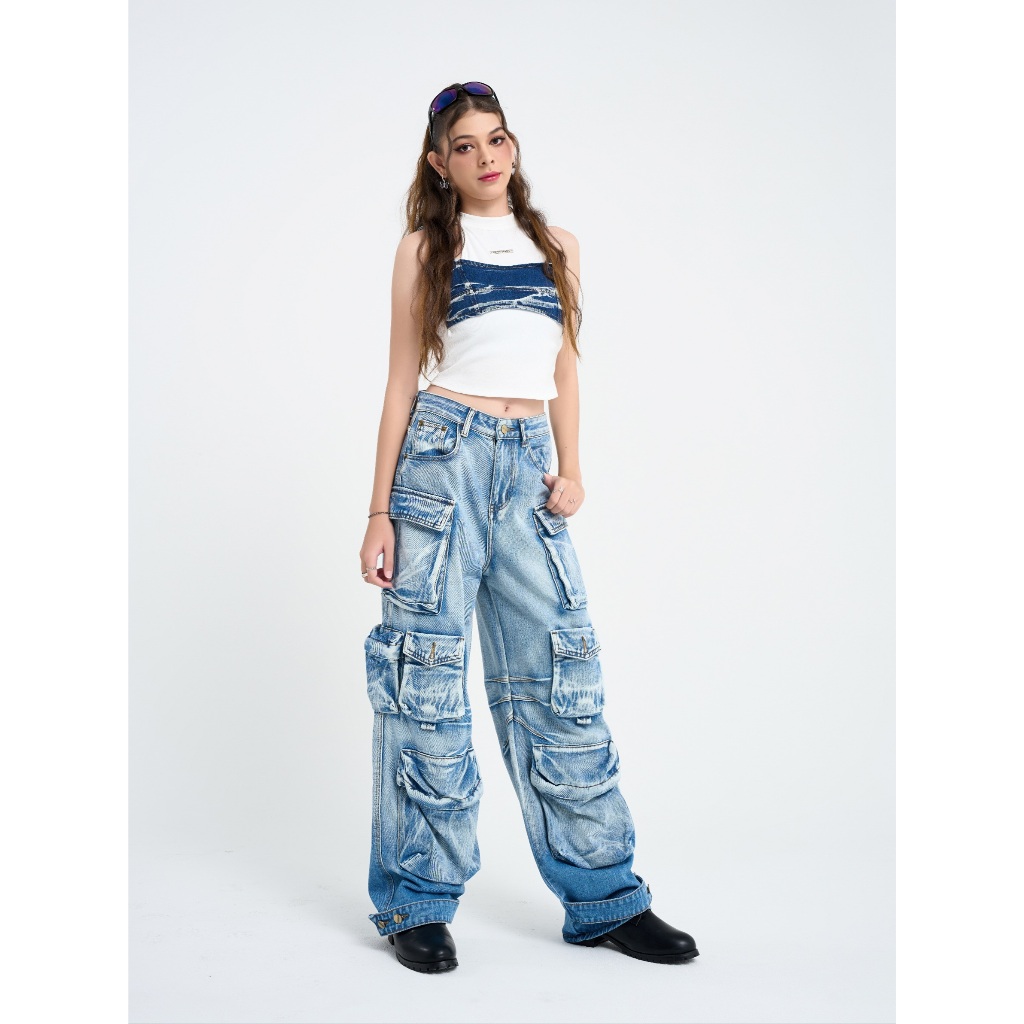 Niyom Jeans รุ่น LT-CG1 กางเกงยีนส์ผู้หญิง ทรงกระบอกคาโก้