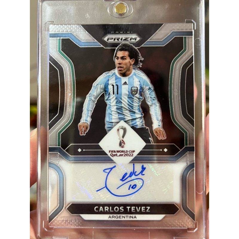 card football Carlos Teves with Autograph การ์ดเตเบซพร้อมลายเซ็นของแท้ จาก Panini