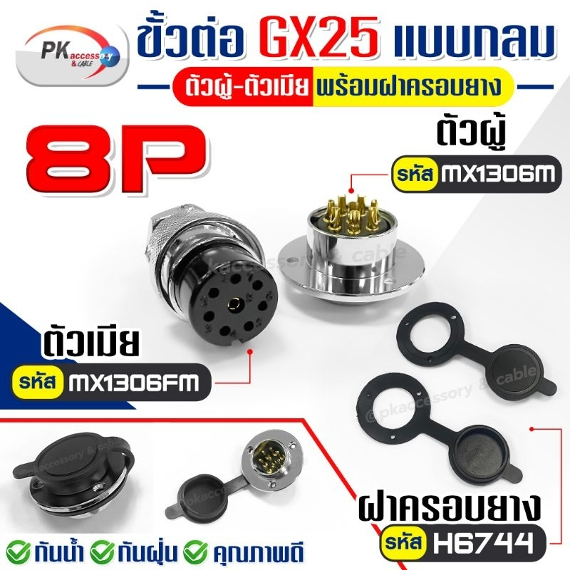 ชุดขั้วต่อ GX25 แบบกลม ตัวผู้ ตัวเมีย มีให้เลือก 2เข็ม-12เข็ม - รูปที่ 3