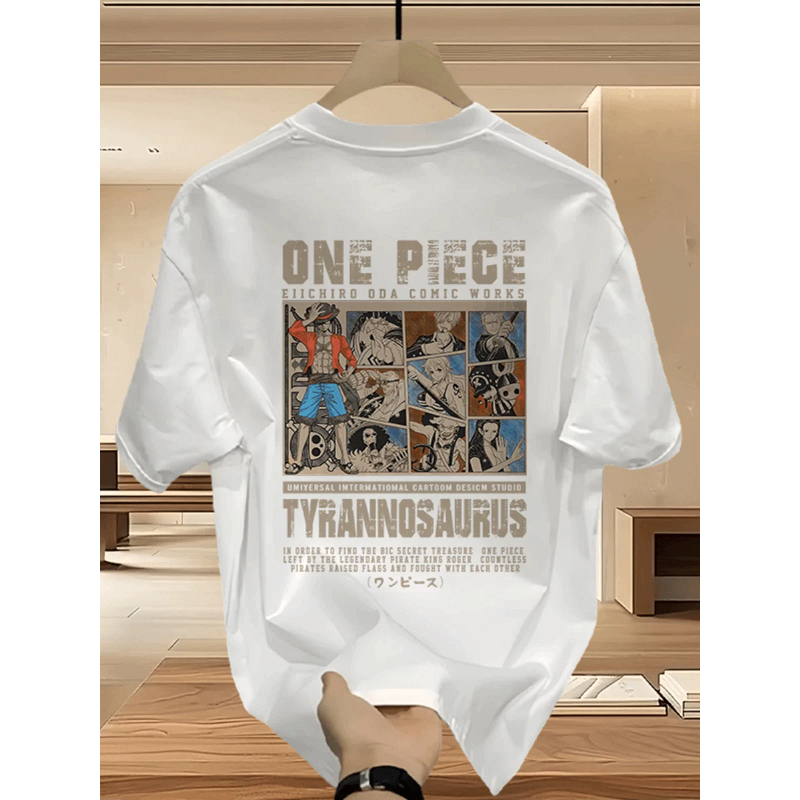 Top.street เสื้อ oversize ONE PIECE ราชาหัวขโมย ลายพิมพ์การ์ตูน แขนสั้น ใส่สบาย เสื้อ น่ารัก สไตล์เกาหลี เสื้อระบาย