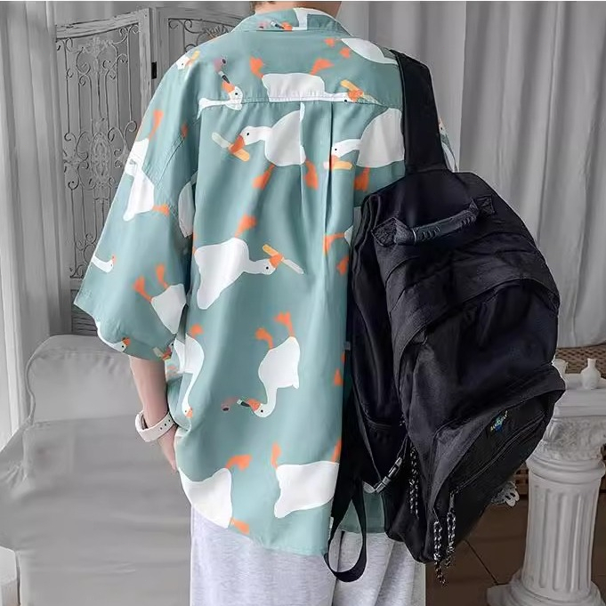 👕NEW👕เสื้อเชิ้ตผู้ชาย แขนสั้น ทรงหลวม ผ้านุ่มไม่เปลี่ยนรูปทรง นักศึกษา เสื้อลายใหม่ล่าสุด - รูปที่ 6