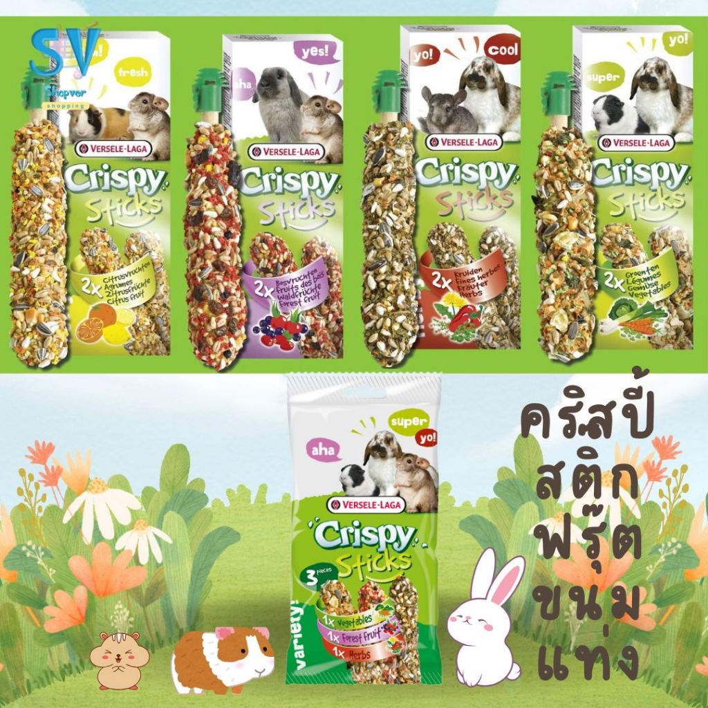 Crispy Stick ขนมแท่ง ขนมอัดแท่ง สำหรับสัตว์ฟันแทะ กระต่าย แฮมเตอร์ กระรอก ชินชิล่า หนูแรท