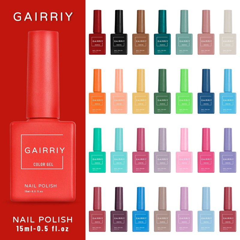 สี GAIRRIY สีเจลขวดตามเฉดสี มีให้เลือกทั้งหมด 60 สี ขนาด 15 ml.