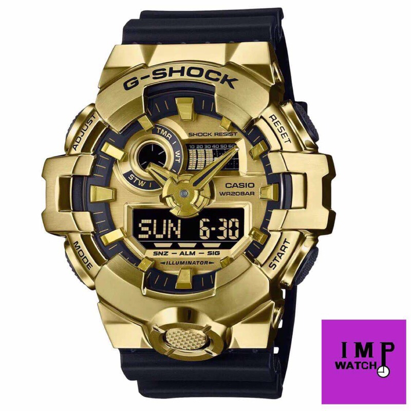 CASIO G-SHOCK​ GM-700G-9A ดำทอง G-STEEL ของแท้ ประกันศูนย์ Cmg 1 ปี รุ่นใหม่ล่าสุด