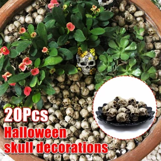 20ชิ้น โมเดลหัวกะโหลกเรซิ่น ขนาดเล็ก DIY สําหรับตกแต่งบ้านผีสิง ฮาโลวีน