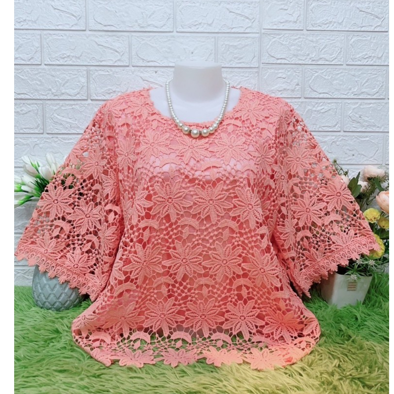 เสื้อลูกไม้คนแก่ รอบอก42-44-46-48-50-52ยาว24-26ฟรีไซส์ มี2ไซส์ มีซับใน เสื้อลูกไม้ใส่ทำบุญ เสื้อลูกไม้2024