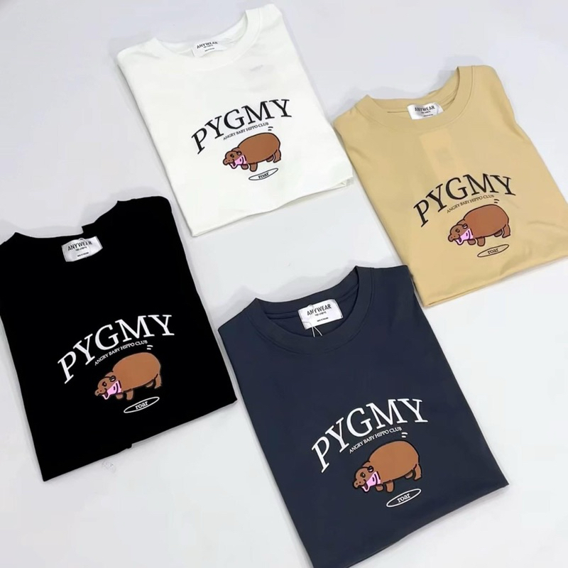 เสื้อยืด Oversize หมูเด้ง PYGMY by AnyWear ผ้าCotton100% ผ้านุ่ม ทรงเกาหลี ใส่สบาย