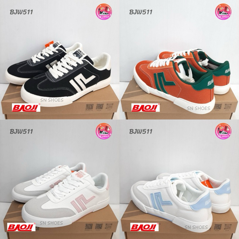 รองเท้าผ้าใบ BAOJI เเท้100% BJW511 รองเท้าผ้าใบผู้หญิง ไซร้ 37-41