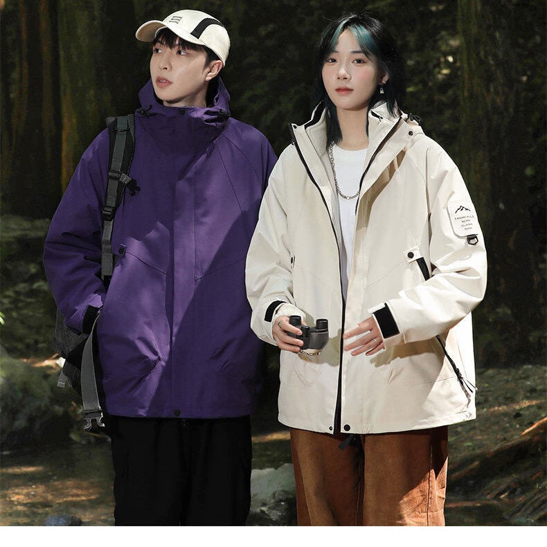 A888# แจ็คเก็ตใหม่ล่าสุดกันฝนกันน้ำถอดหมวกได้กระเป๋ามีซิป ใส่ได้ผู้ชายผู้หญิง