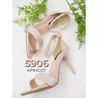 K5906 งานเปิดหน้ารัดข้อ หนังเคลือบเจล ส้นแหลมสูง 3 นิ้ว