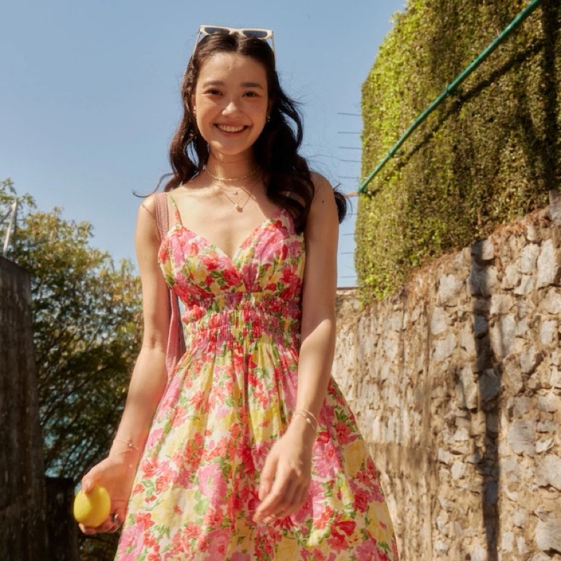 ส่งต่อมินิเดรส lookbook beach club รุ่น reef dress hawaiian (Size.S และ M) สีชมพูดอก used