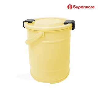 Srithai Superware ถังใส่น้ำพลาสติก ถังน้ำพลาสติกมีหูหิ้ว ทรงกลม พร้อมฝาล๊อค ขนาด 15.5 ลิตร (4 แกลลอน) รุ่น M-73