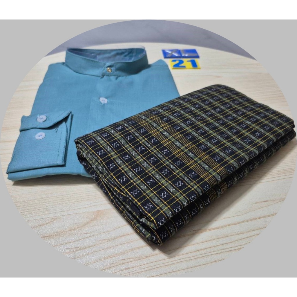 KK - BIG SIZE XL 44"  (1-138) ชุดประจำชาติ ผู้ชาย ลองยี ชุดเสื้อ โสร่ง เนื้อผ้าดี Man