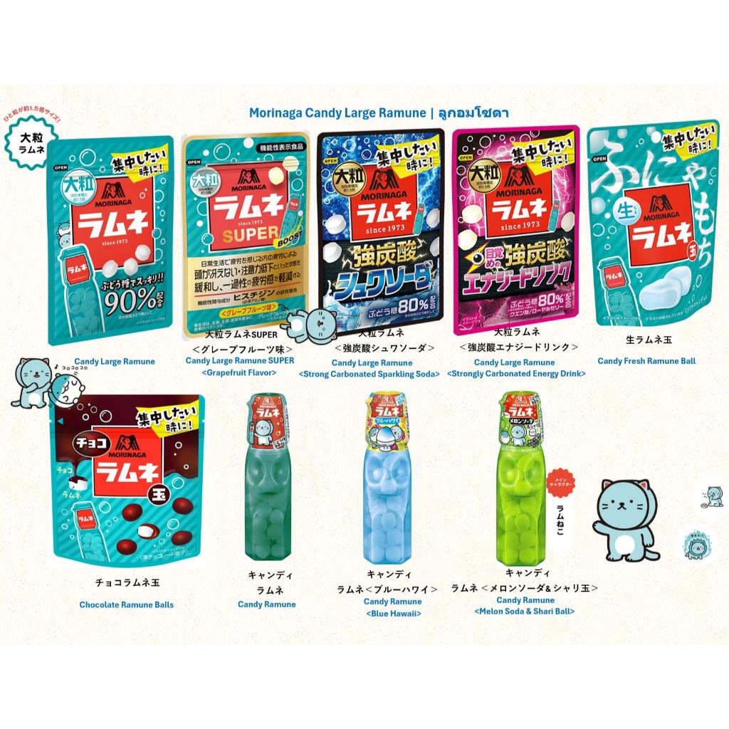 Morinaga Ramune Soda | Candy Ramune | Ramune Ball | ลูกอมรามูเนะ โซดา ช่วยให้รู้สึกสดชื่น | ร้านขนมญ