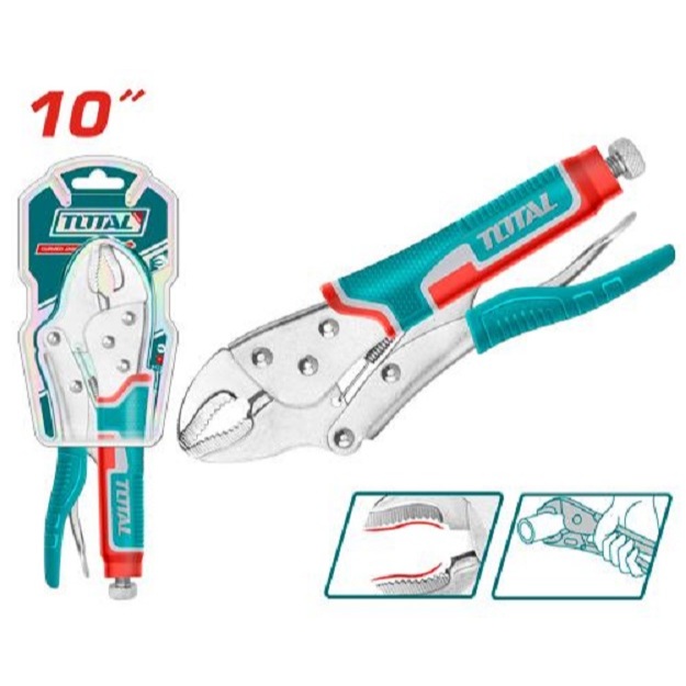คีม คีมล็อคปากโค้ง คีมล็อกปากโค้ง ขนาด 10นิ้ว TOTAL รุ่น THT 191003 ( Curved Jaw Locking Plier )
