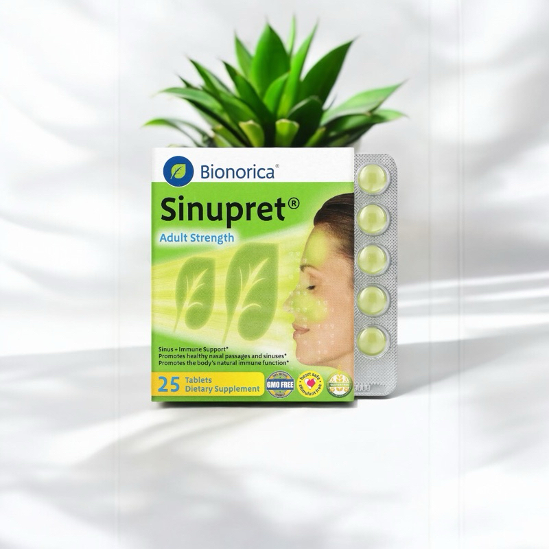 ผลิตภัณฑ์เสริมอาหาร Sinupret® 25เม็ด ผู้ใหญ่ ซึ่งเน้นการบำรุงสุขภาพของโพรงจมูกและไซนัส เสริมสร้างภูม