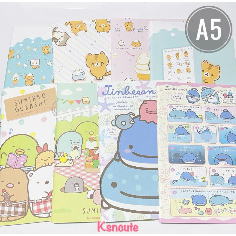 สมุดโน๊ต A5 มีเส้น ลาย sumikko,corocoro, jinbesan สมุดปกอ่อน